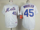 New York Mets #45 Zack Wheeler White With Pinstrip Home Cool Base Jerseys