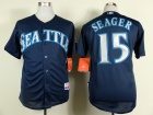 Seattle Mariners #15 Kyle Seager Dark Blue Cool Base Jerseys