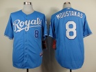 Kansas City Royals #8 Moustakas Light Blue Cool Base Jerseys