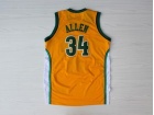 Seattle SuperSonics #34 Ray Allen Yellow Swingman Jerseys