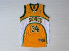 Seattle SuperSonics #34 Ray Allen Yellow Swingman Jerseys