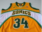 Seattle SuperSonics #34 Ray Allen Yellow Swingman Jerseys