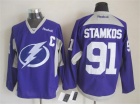 Tampa Bay Lightning #91 Steven Stamkos Purple Practice Alternate Hockey Jerseys