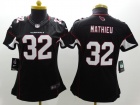 Women Arizona Cardinals #32 Tyrann Mathieu Black Nike Limited Jerseys