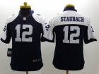 Nike Dallas Cowboys #12 Staubach Blue Thanksgiving Youth Limited Jerseys