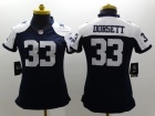 Nike Dallas Cowboys #33 Dorsett Blue Thanksgiving Women Limited Jerseys