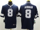 Dallas Cowboys #8 Troy Aikman Blue Nike Limited Jerseys