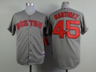 Boston Red Sox #45 Pedro Martinez Grey Cool Base Jerseys