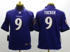 Nike Baltimore Ravens #9 Justin Tucker Purple Youth Limited Jerseys