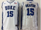 Duke Blue Devils #15 Jahlil Okafor White ACC Patch NCAA Basketball Performance Jerseys