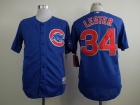 Chicago Cubs #34 Jon Lester Blue Cool Base Jerseys