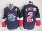 New York Rangers #2 Brian Leetch Blue Blue New Style CCM Jerseys