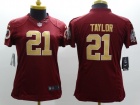 Women Washington Redskins #21 Sean Tylor Red With Gold Number Nike Limited Jerseys