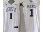 Duke Blue Devils #1 Jabari Parker White 2015 ACC Patch NCAA Authentic Basketball Performance Jerseys