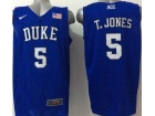 Duke Blue Devils #5 T.Jones Blue 2015 ACC Patch NCAA Authentic Basketball Performance Jerseys