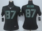 Nike Green Bay Packers #87 Jordy Nelson Black Impact Women Limited Jersey