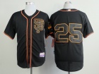 San Francisco Giants #25 Barry Bonds Black SF Cool Base Jersey