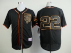 San Francisco Giant #22 Will Clark Black SF Cool Base Jersey