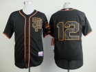 San Francisco Giants #12 Panik Black SF Cool Base Jersey