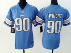 Nike Detroit Lions #90 Gabe Wright Blue Women Jersey