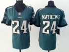 Nike Philadelphia Eagles #24 Ryan Mathews Green Women Jersey