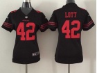 Nike San Francisco 49ers #42 Ronnie Lott Black Women Jersey