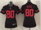 Nike San Francisco 49ers #80 Jerry Rice Black Women Jersey