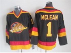 Vancouver Canucks #1 Krik Mclean Black Throwback Vintage CCM Jersey