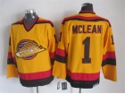 Vancouver Canucks #1 Krik Mclean Yellow Throwback Vintage CCM Jersey