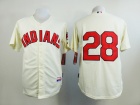 Cleveland Indians #28 Corey Kluber Cream Cool Base Jerseys