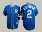 Kansas City Royals #2 Alcides Escobar Blue Cool Base Jerseys