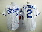 Kansas City Royals #2 Alcides Escobar White Cool Base Jerseys