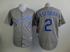 Kansas City Royals #2 Alcides Escobar Grey Cool Base Jerseys