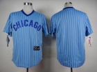 Chicago Cubs Blank Blue With White Strips Throwback Jersey