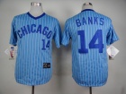 Chicago Cubs #14 Ernie Banks Blue With White Strips 1988 Turn Back The Clock Jersey