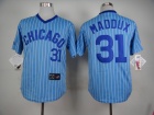 Chicago Cubs #31 Greg Maddux Blue With White Strips 1988 Turn Back The Clock Jersey