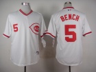 Cincinnati Reds #5 Johnny Bench White 1990 Turn Back The Clock Jersey