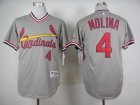 St.louis Cardinals #4 Yadier Molina Grey 1978 Turn Back The Clock Jersey