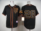 2015 San Francisco Giants #28 Buster Posey Black SF Cool Base Jerseys