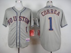 Huston Astros #1 Correa Carlos Blue Cool Base Jerseys