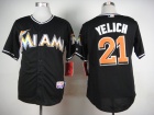 Miami Marlins #21 Christian Yelich Black Cool Base Jerseys