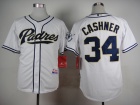 San Diego Padres #34 Andrew Cashner White Cool Base Jersey