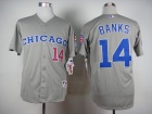 Chicago Cubs #14 Ernie Banks Grey 1990 Turn Back The Clock Jersey