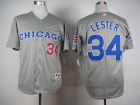 Chicago Cubs #34 Jon Lester Grey 1990 Turn Back The Clock Jersey