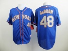 New York Mets #48 Jacob deGrom Blue With Grey Number Cool Base Jersey