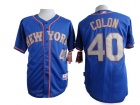 New York Mets #40 Bartolo Colon Blue With Grey Number Cool Base Jersey