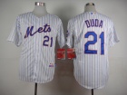 New York Mets #21 Lucas Duda White Pinstrip Cool Base Jersey