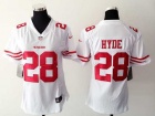 Nike San Francisco 49ers #28 Carlos Hyde White Women Jersey