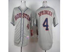 Huston Astros #4 George Springer Grey Cool Base Jerseys