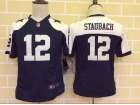 Nike Youth Dallas Cowboys #12 Roger Staubach Blue Thanksgiving Kids Jersey